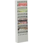 Porte-revues en acier 11 pochettes - 10 x 4 x 36-1/4 po h gris