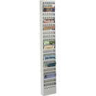 Porte-revues en acier 23 pochettes - 10 x 4 x 65 1/2 po h gris
