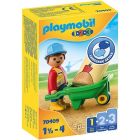 Playmobil 1.2.3. - ouvrier avec brouette