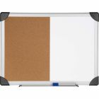 Tableaux combinés en liège et effaçable à sec cadre aluminium 24 x 36 po