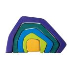 Ens.blocs empilables en bois 5 pcx (montagne)