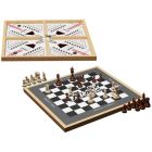 Plateau rustik 3 en 1 : slingpuck/Échecs/dames