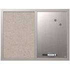 Tableaux combinés effaçables à sec et en tissu gris