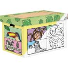 Boîte de rangement à colorier animaux