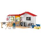 Clinique vétérinaire avec animaux domestiques