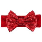 Bandeau en velour rouge avec brillant