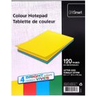 Tablette de couleur 8-1/2 x 11 po - 60 feuilles - 4 couleurs variées vives
