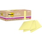 Feuillets recyclés post-it® super sticky - jaune canari 3 x 3 po. uni. paquet de 12, bloc de 70 feuilles