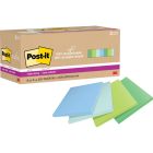 Feuillets recyclés post-it® super sticky - collection oasis 3 x 3 po. uni. paquet de 24, bloc de 70 feuilles