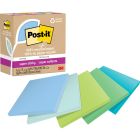 Feuillets recyclés post-it® super sticky - collection oasis 3 x 3 po. uni. paquet de 5, bloc de 70 feuilles