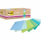 Feuillets recyclés post-it® super sticky - collection oasis 3 x 3 po. uni. paquet de 12, bloc de 70 feuilles