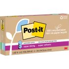 Feuillets recyclés post-it® super sticky - collection oasis 3 x 3 po. Éclair. paquet de 6, bloc de 70 feuilles