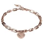 Bracelet breloque cœur acier inox: rose