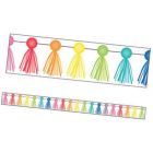 Bordure décorative : pompons arc-en-ciel