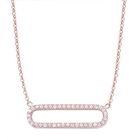 Collier boucle cz en acier inoxydable (or rose)