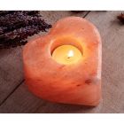 Porte-bougie coeur en sel de l'himalaya