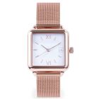 Montre carrée acier inox - or rose