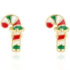 Boucles d'oreilles : canne de bonbon