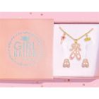 Collier et boucles d'oreilles: chaussons de ballet