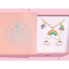 Collier et boucles d'oreilles - arc-en-ciel et nuage