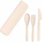 Ensemble d’ustensiles biodégradables execo beige