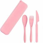 Ensemble d’ustensiles biodégradables execo rose