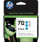 Cartouche jet d'encre hp 712 cyan
emballage de 3