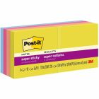 Feuillets super collants post-it® - collection joie estivale unis 2 x 2 (pqt 8)
