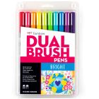 Stylos à double pinceau couleurs éclatantes