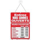 Enseigne électrostatique heures d'accueil