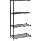 Étagère de métal industrielle unité d'extension. 2 poteaux et 4 tablettes. 36 x 18 x 72 po. h.