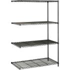 Étagère de métal industrielle unité d'extension. 2 poteaux et 4 tablettes. 48 x 24 x 72 po. h.