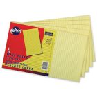 Bloc de papier canari ligné 5/16”. 8-3/8 x 14”. 90 feuilles. bond.
