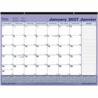 Calendrier sous-main mensuel (2027) 21-1/4 x 16 po, avec bande de vinyle transparente bilingue