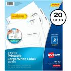 Intercalaires étiquette blanche imprimable big tab™ 5 onglets