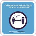 Autocollants de distanciation physique bilingue