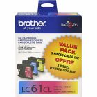 Paquet triple de cartouches jet d'encre lc613pks