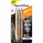 Stylos rétractables à encre gel inkjoy métalliques paquet de 3
