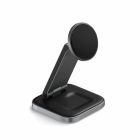 Chargeur 3-en-1 support pliant gris
