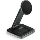Chargeur 2-en-1 support pliant gris