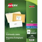 Étiquettes d'adresse blanches Écologiques paquet de 10 feuilles 4 x 2" (100)