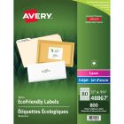 Étiquettes d'adresse blanches Écologiques paquet de 10 feuilles 1-3/4 x 1/2" (800)