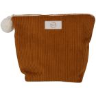 Sac à cosmétique rouille format moyen en corduroy