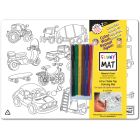 Ensemble de 2 napperons roues et outils petit format et 6 marqueurs