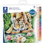 Crayons de couleur boite métallique de 24