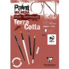 Bloc paint'on collé terracotta a6 20 feuilles 250g