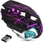 Souris de jeu sans fil hypergear 2,4 ghz chromium 6 boutons 1600 dpi led 7 couleurs pc/mac – noir