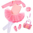 Vêtement og de luxe - "ballet dreams" - tenue de ballet avec jupe tricolore pour poupée de 46 cm