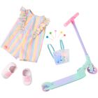 Og de luxe - "ride the rainbow" - trottinette avec grenouillère lollypop pour poupée de 46 cm