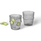 Ensemble de 2 verres empilables noirs